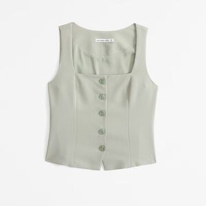 Abercrombie & Fitch Mara Tailored Vest Mint Green Sleeveless Blouse